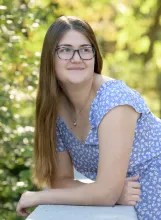person leaning in photo